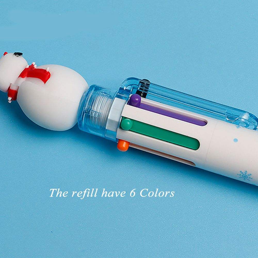 6-Piece Christmas Ballpoint Pen Set – Santa & Holiday Cartoon Pens