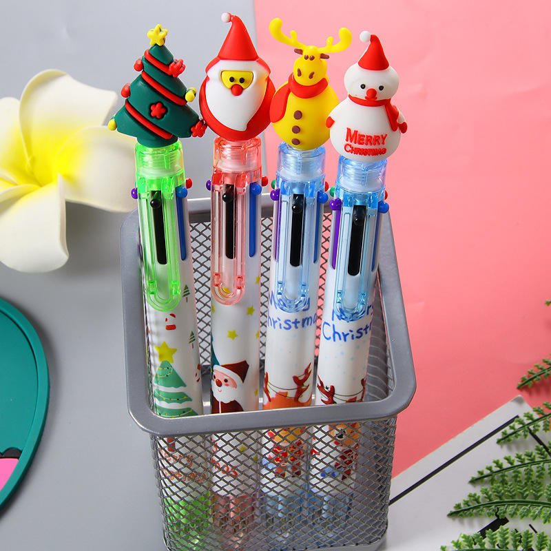 6-Piece Christmas Ballpoint Pen Set – Santa & Holiday Cartoon Pens